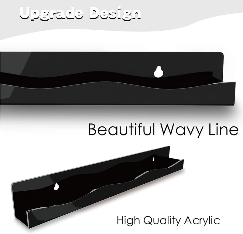 YMVV 15" Nail Polish Rack Wall Mounted Shelf,6 Pack Black Acrylic Organizer Supplies for Nail Techs,Great Display for Salons Retailers - Image 4